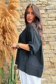 Prairie Pintuck Cotton Smock Black